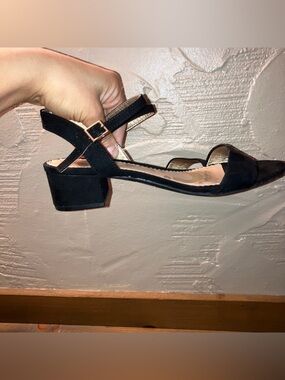 Circus by Sam Edelman Black Suede Block Heel Sandals